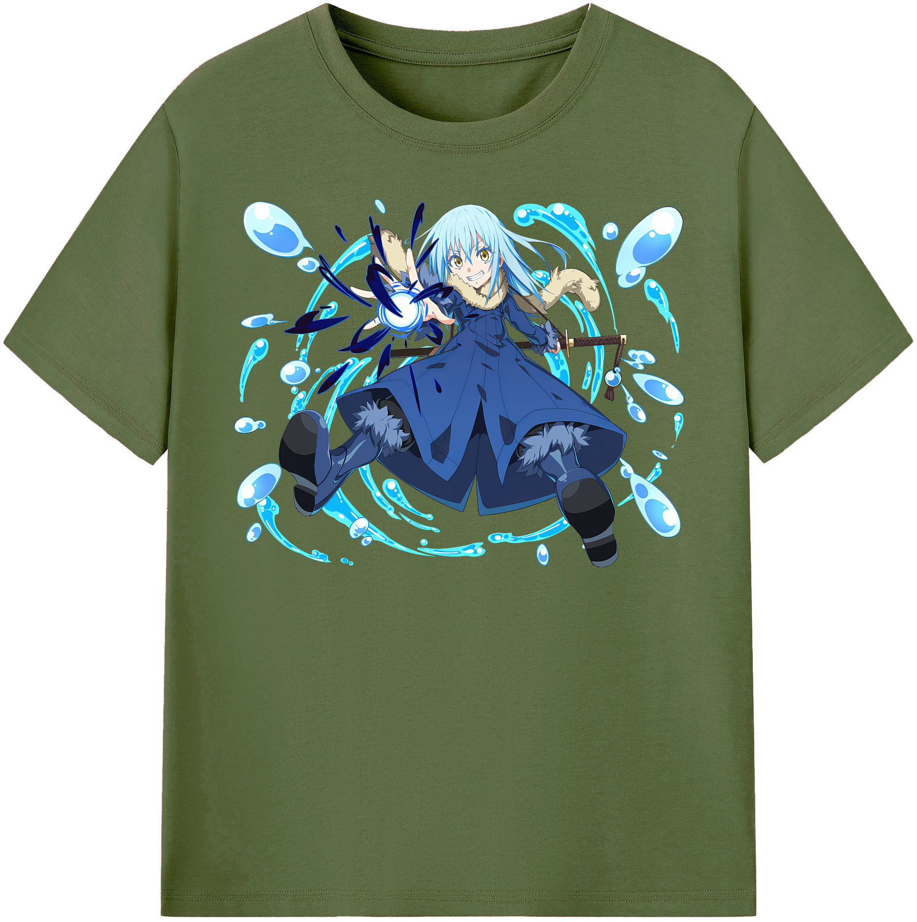 （画像用） 転スラ Regarding Reincarnated to Slime 綿100％半袖Tシャツ（フロントプリント）